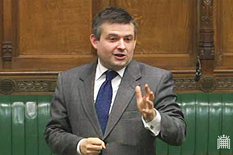 Jon Ashworth MP speaking on November 28 in a packed House of Commons, tackling the Prime Minister about unemployment in Leicester.
