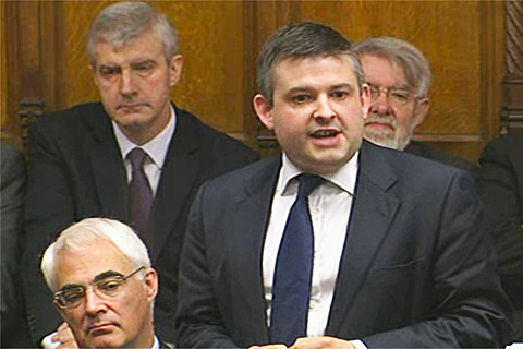 Jon Ashworth MP speaking on November 28 in a packed House of Commons, tackling the Prime Minister about unemployment in Leicester.