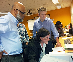 Jon with Aiyub and a member of the work Club