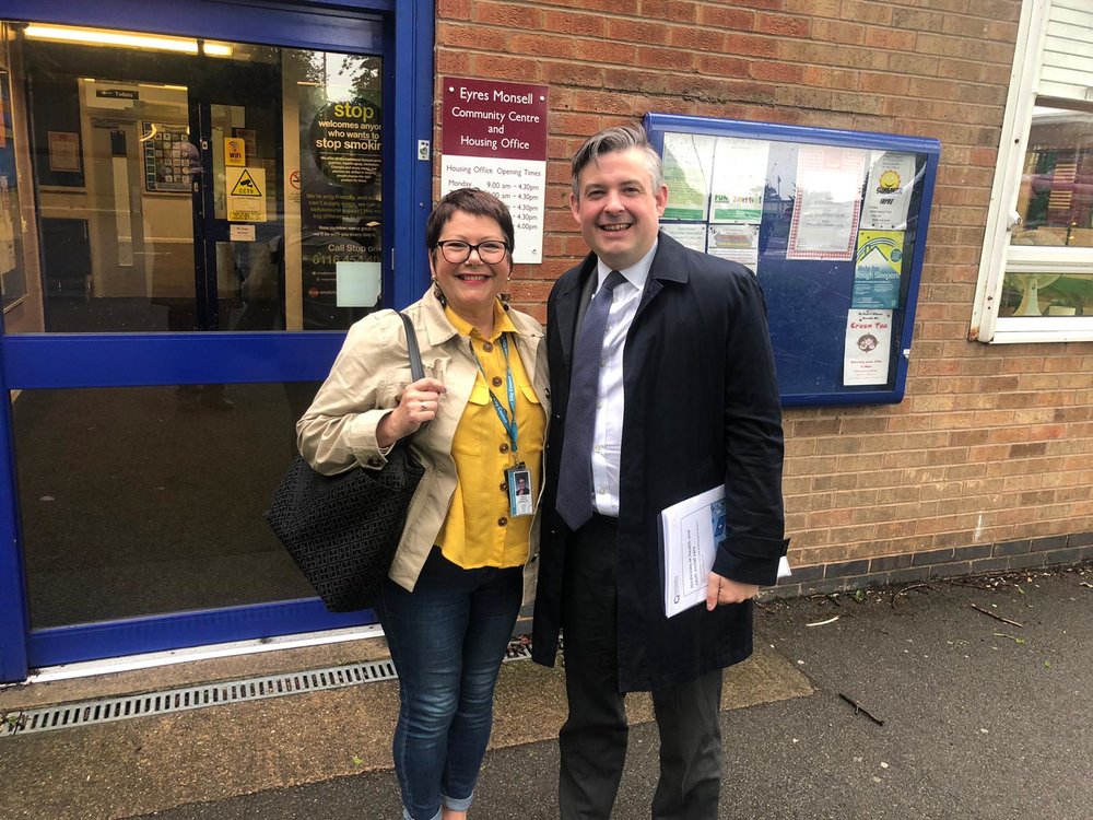 Jon out and about in Eyres Monsell with Councillor Elaine Pantling after a busy advice session - Friday June 7 2019