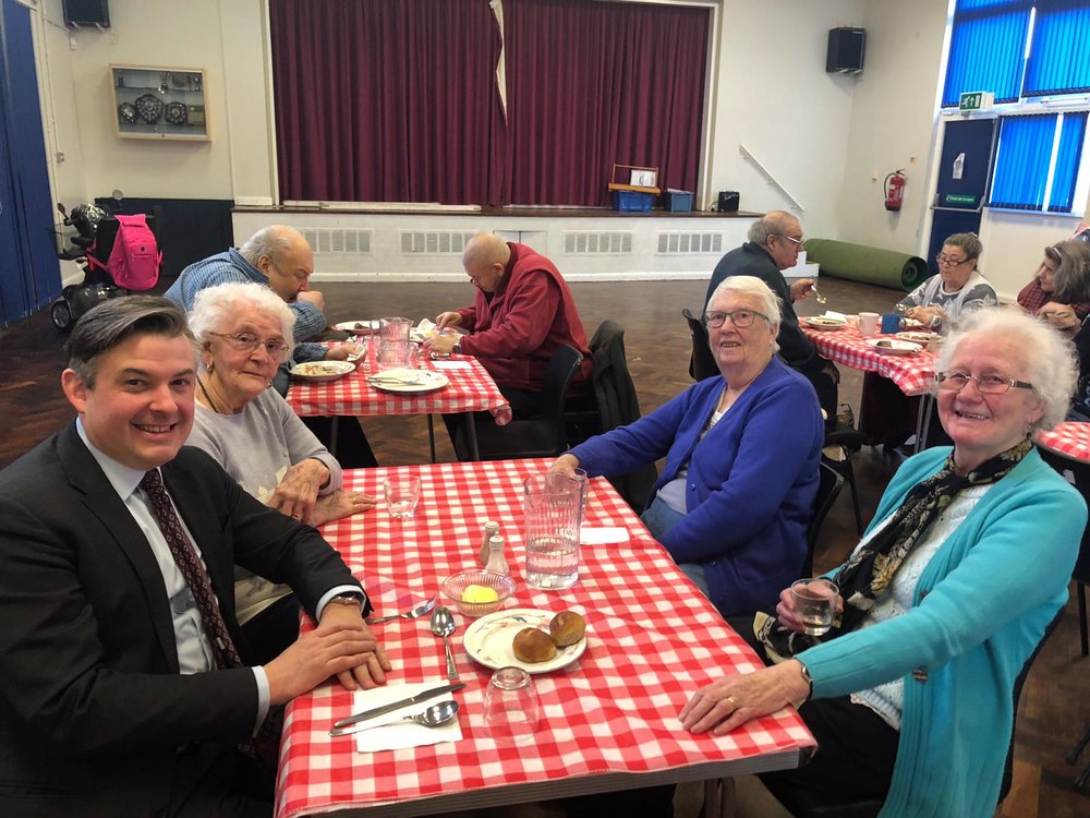 Jon drops into the Lunch Club at Eyres Monsell Community Centre - Friday February 1 2019