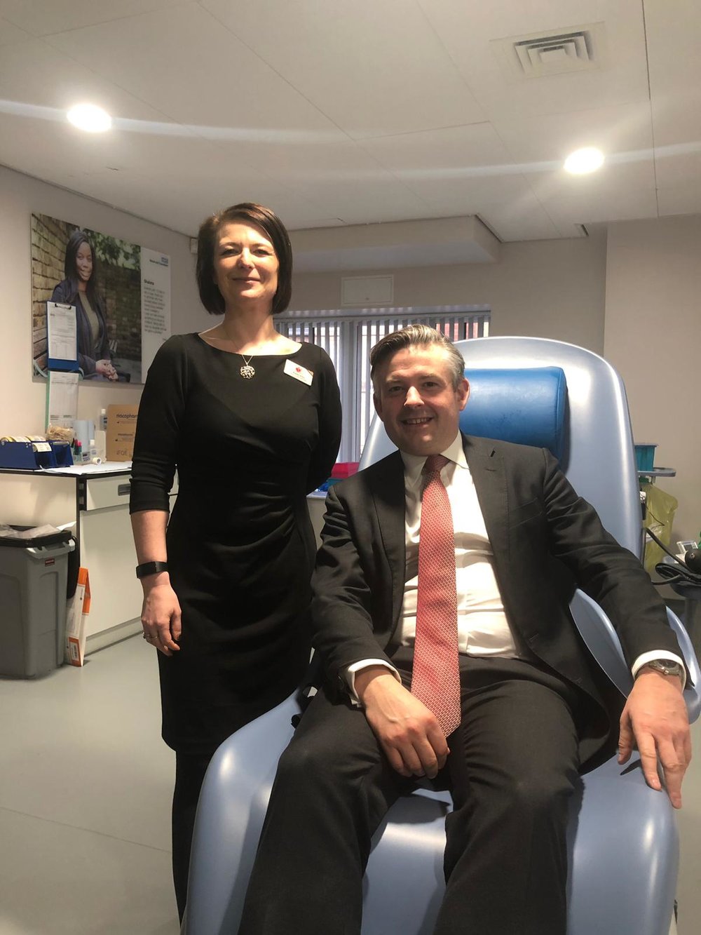 Jon at the Leicester Blood Donor Centre urging local people to step forward and register as blood donors - Friday March 1 2019