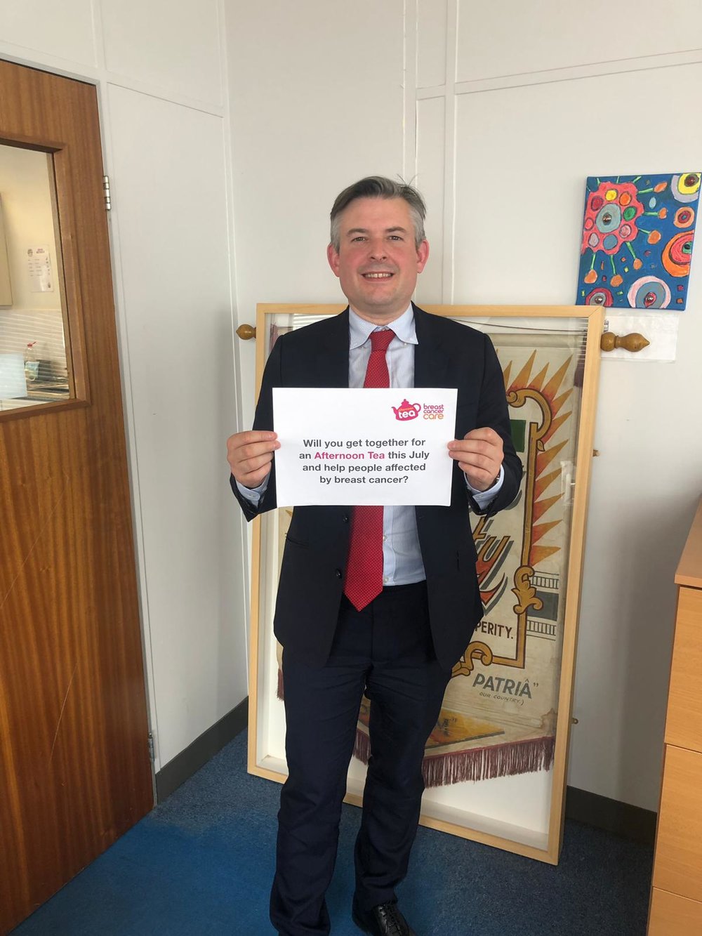 Jon is encouraging everyone to get together for Breast Cancer Care and Breast Cancer Now’s Afternoon Tea this July to help the charity fund vital research and support for those affected by breast cancer.For more information please visit:www.breastcancercare.org.uk/cuppa - Monday June 17 2019