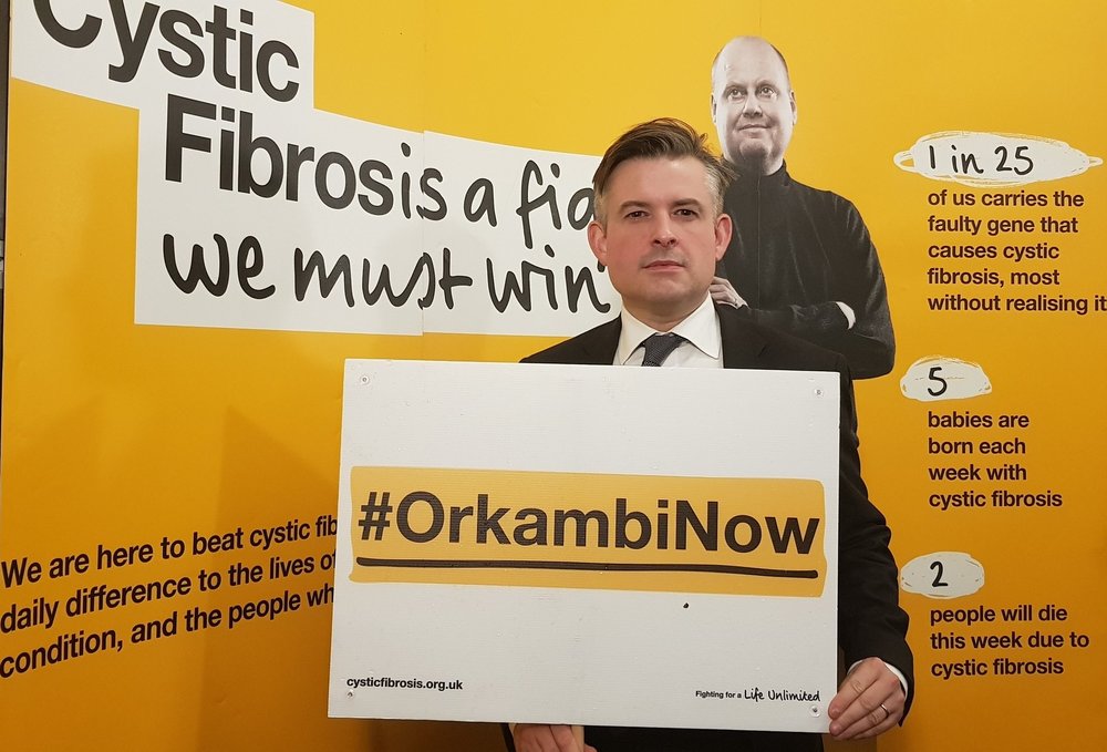 Jon joined MPs of all Parties calling to end the wait for access to Orkambi for people with cystic fibrosis in the UK - Wednesday November 21 2018