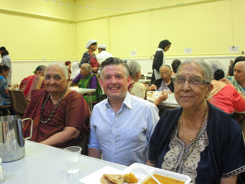 Jon Ashworth, Labour MP for Leicester South, visits Wesley Hall Elders Lunch Club and meets old friends and makes new ones - Fiday 27 july 2018
