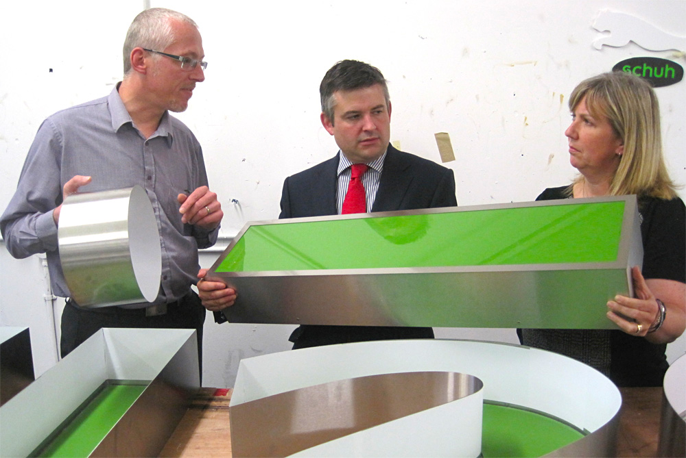 Jon with Chas Perry (Director) and Wendy Savill (Business Services Manager)
