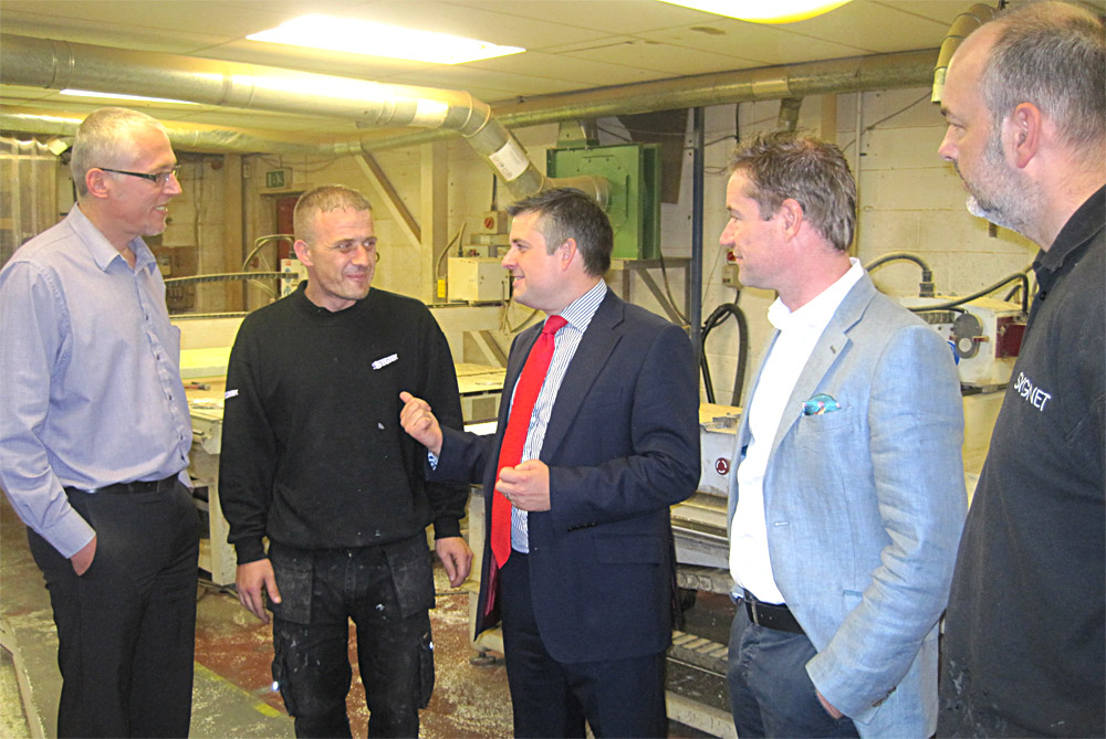 Jon with (left to right) Chas Perry (Director), Paul Christian, Gary Iley (Managing Director) and Steve Bradley.
