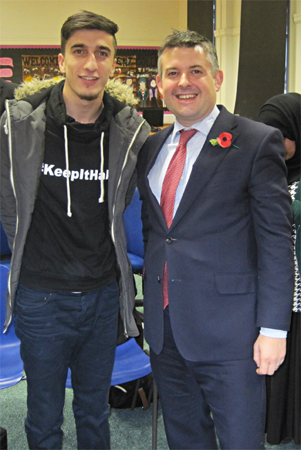 Jon with a student
