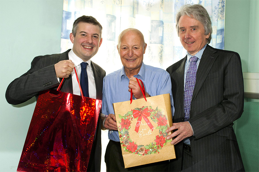 Jon with John Lacey and Tony Donovan, Executive Director at Age UK Leicester Shire and Rutland