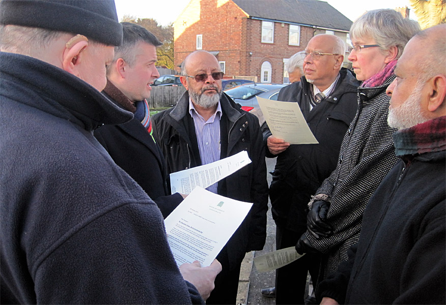 Photo above; Jon and local Councillors meeting with residents