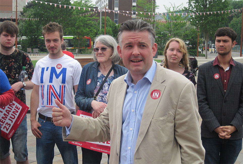 Jon speaking at the rally
