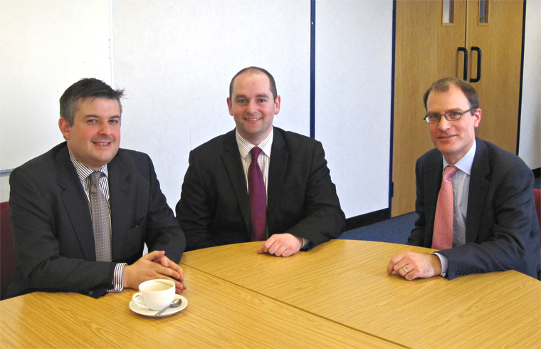 Jon Ashworth MP with Acting Operations Manager Michael Noble and Chief Executive Peter Calderbank