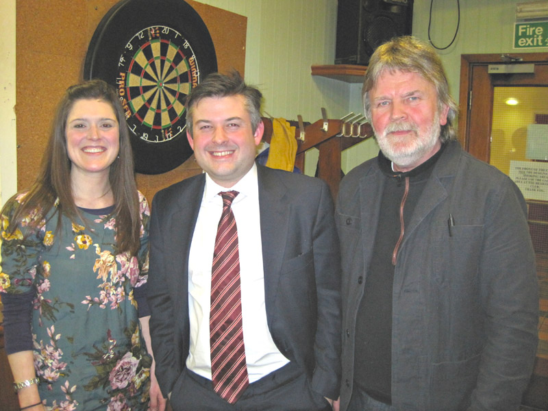 Jon with Elly Cutkelvin and Bill Shelton; local Councillors for the Saffron Estate