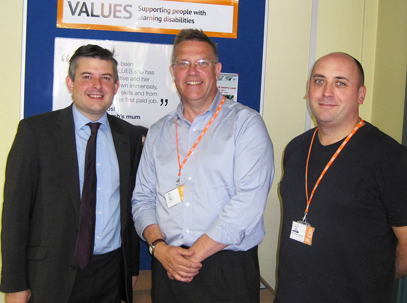 Jon Ashworth with the Chief Executive, Kevan Liles, and the Partnerships Leader, Kevin Allen-Khimani
