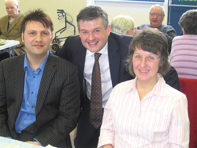 Wayne Natzel (Chair of Eyres Monsell Community Association), Jon and local Councillor Virginia Cleaver