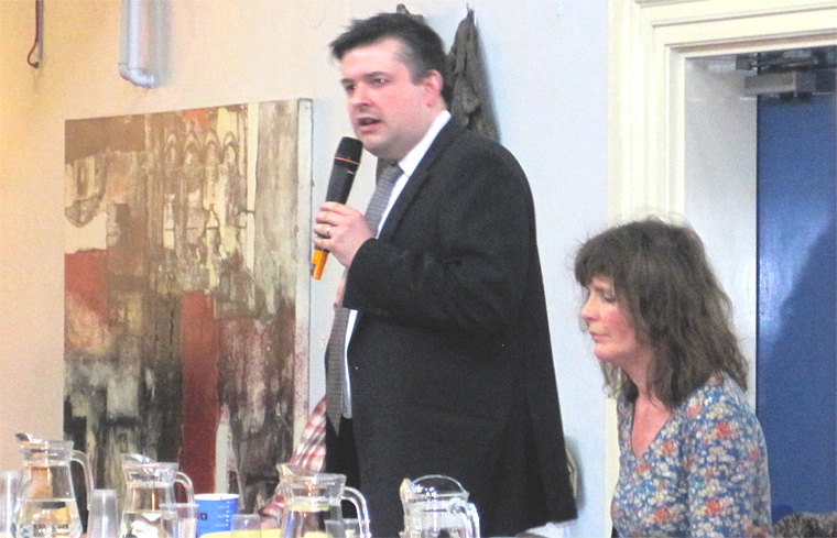 Jon addressing the meeting