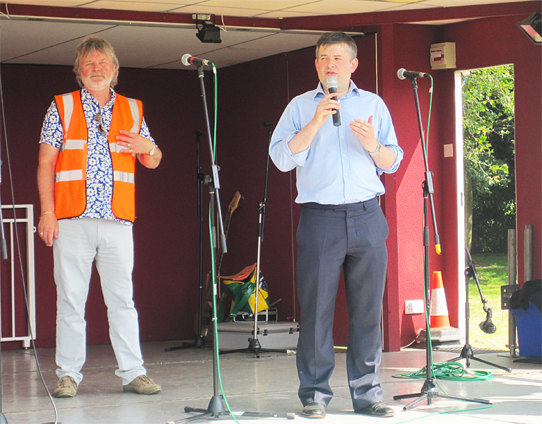 Jon opens the Saffron Fete with Councillor Bill Shelton