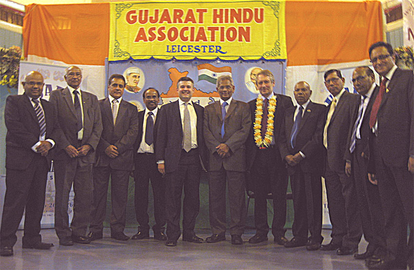 Jon Ashworth MP, at the India Independence Day celebrations with Leicester's Gujarat Hindu Association.