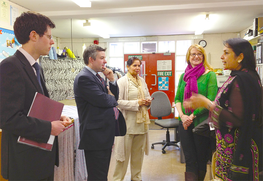 Jon with Rory Palmer (left), Amarjit Parmar (centre), Anna Pangbourne, and Yasmin Nathani (right)