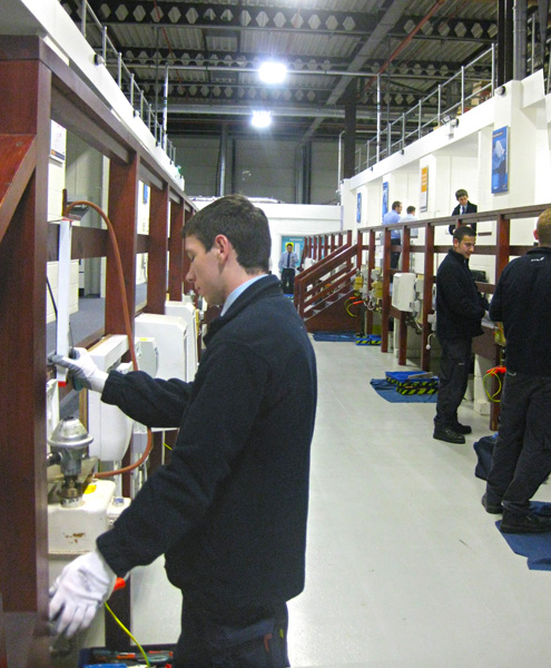 Photo taken during the visit to the British Gas training Academy in Leicester by Jon Ashworth MP